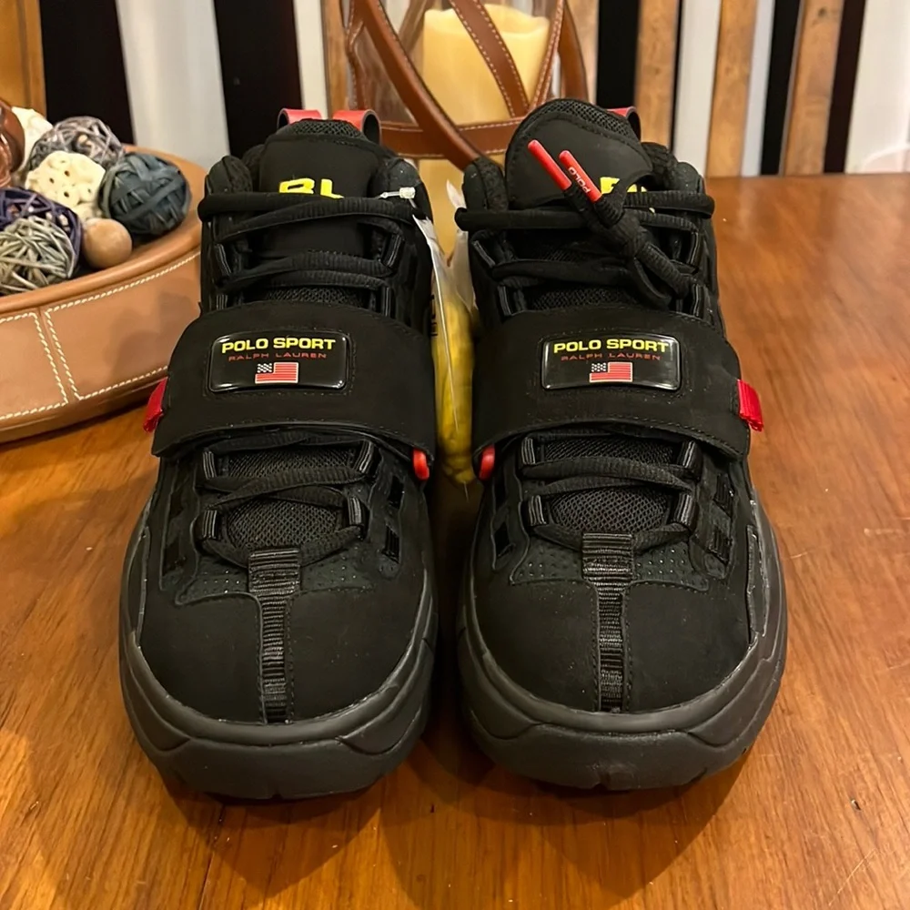 Polo Sport Ralph Lauren PS100 SK HTL shoes sneakers new nubuck black Men Size 9